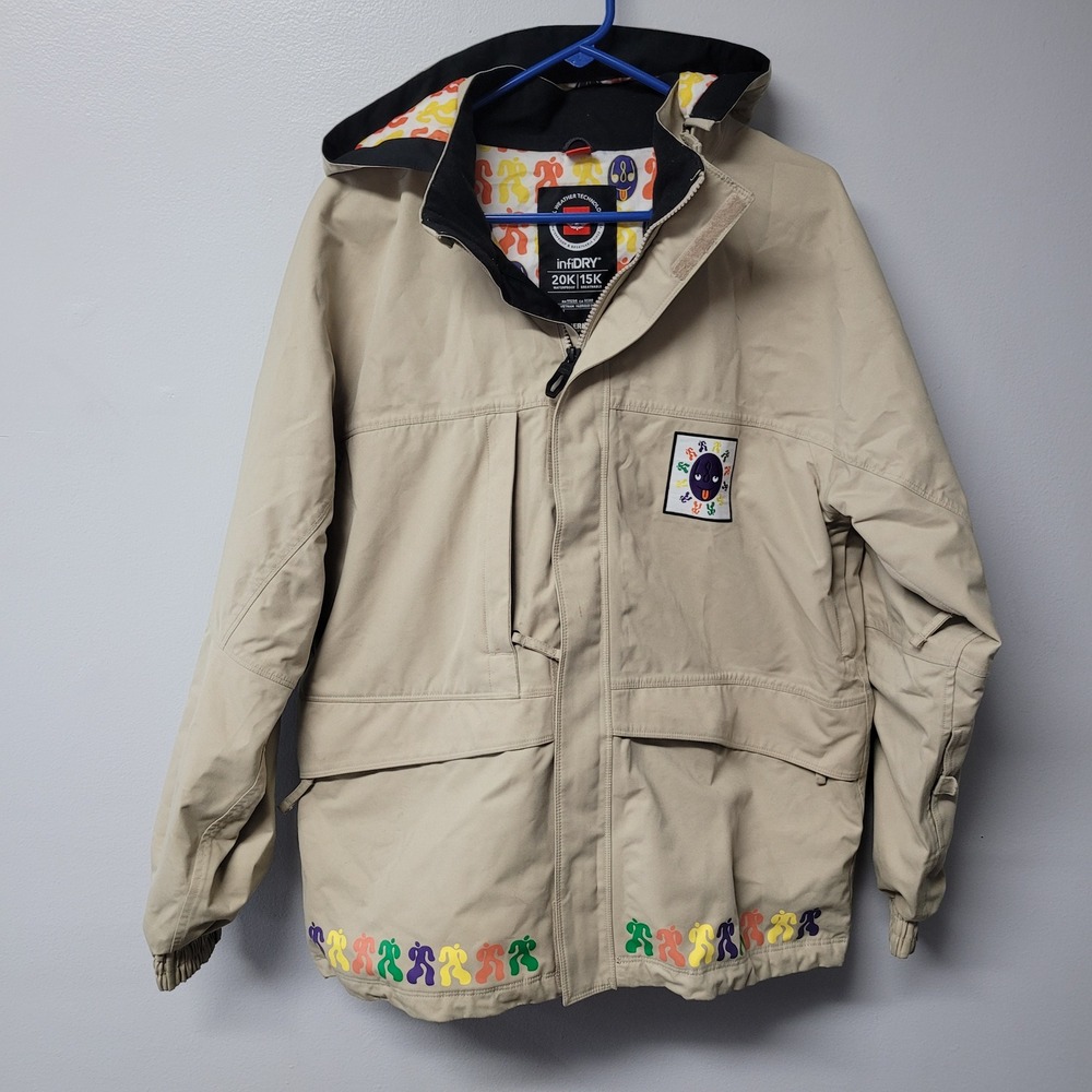 686 infiDRY 20K‎ 15K Ski Snowboard Jacket Tan Teddy Bear Graphic Size S